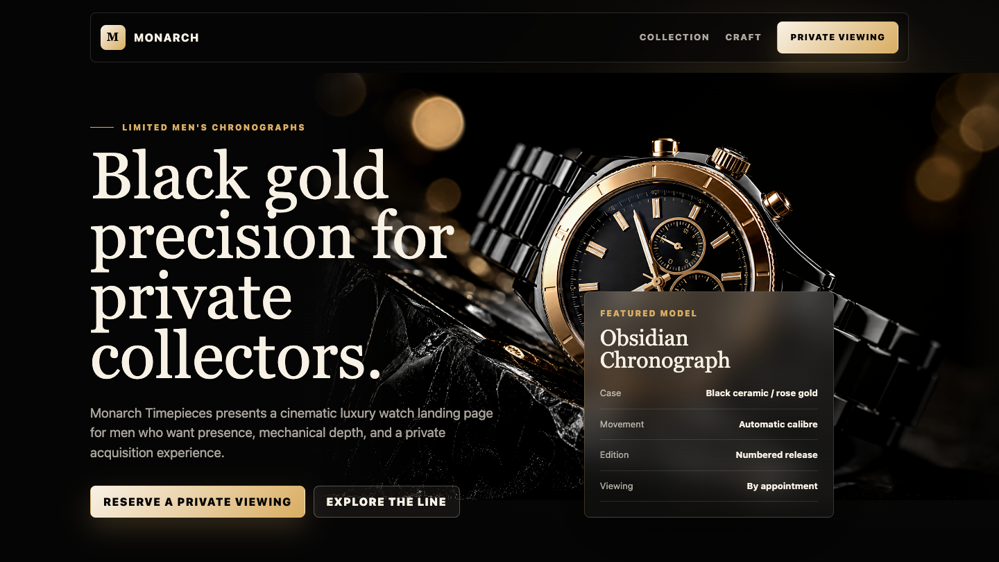 Caldrien Chronographs portfolio direction by The Visible Bureau